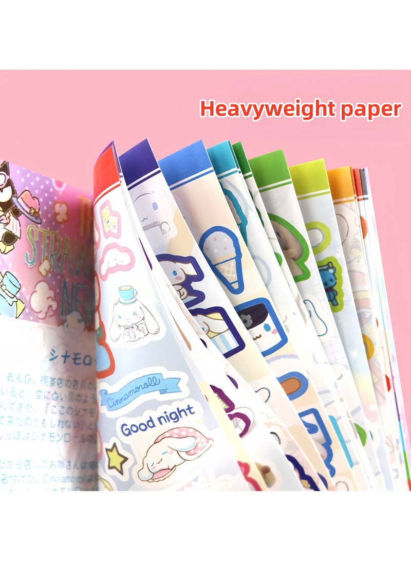 كتاب مواد ملصقات التخطيط 450 قطعة، ملصقات كرتونية لطيفة، زخارف يوميات DIY، أوراق ملصقات يدوية زينة سانريو المقاومة للماء - Image 4