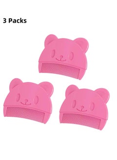 joybuy 3 Pcs Baby Comb, Baby Cradle Cap Comb, Baby Hair Brush Toddler Comb Toddler Hair Brush, Newborn Baby Bath Essentials (Pink)  - Image 1