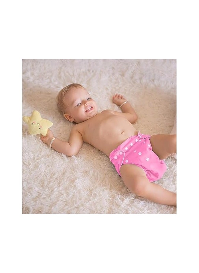 Generic Adjustable Cotton Pocket Diapers Reusable Washable for Babies, Infants and Toddlers 0-3 Years (pink)  - Image 3