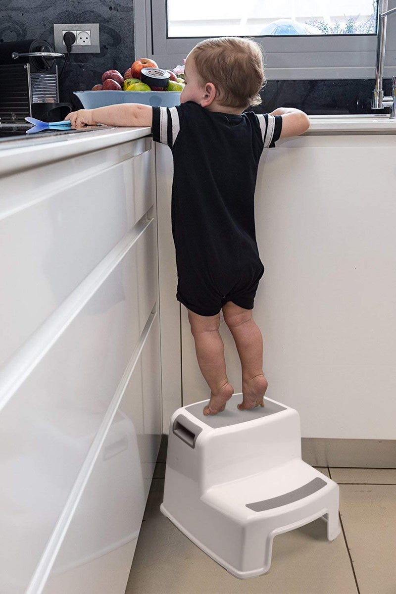 Sisliya Dual Height Step Stool for Kids Toddlers Stool for Potty Training and Use in The Bathroom or Kitchen Versatile TwoStep Design for Growing Children SoftGrip Steps Provide - Image 2