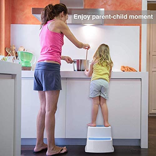 Sisliya Dual Height Step Stool for Kids Toddlers Stool for Potty Training and Use in The Bathroom or Kitchen Versatile TwoStep Design for Growing Children SoftGrip Steps Provide - Image 4