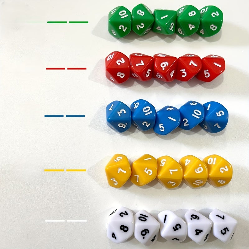 Blue 20 Piece 16mm Multi Sided Dice Set Numbers 1 10 for Math Games - Image 1