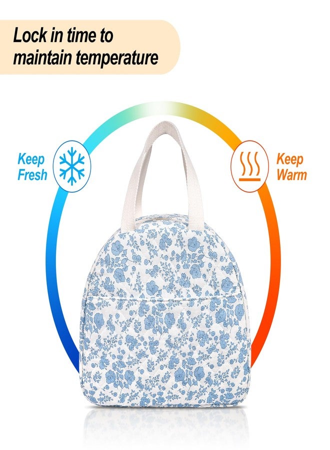 honitty Lunch Box for Women,Cute Quilted Lunch Tote Bag,Reusable Insulated Lunch Box,Large Capacity Cooler Bag with Compartments for Work, Picnics or Travelling - Image 3