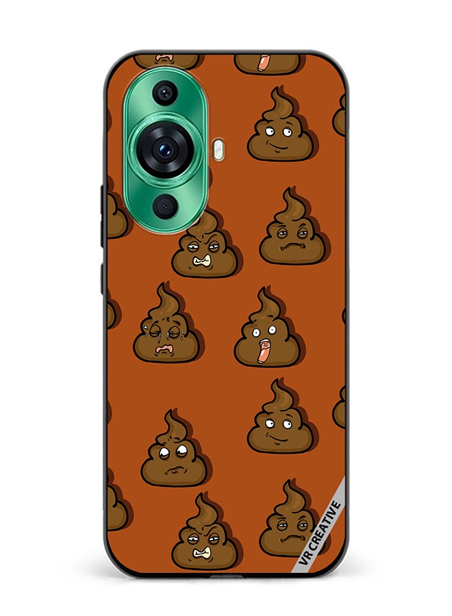 VR CREATIVE Protective Case Cover For Huawei nova 11 Pro Brown Shit Emoticons Design Multicolour - Image 1