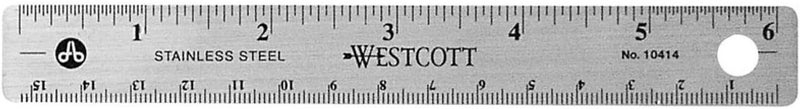 Westcott Westcott 10414 Stainless Steel Metal Ruler with NonSlip Cork Base 6 in - Image 3