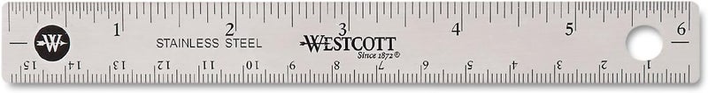 Westcott Westcott 10414 Stainless Steel Metal Ruler with NonSlip Cork Base 6 in - Image 4