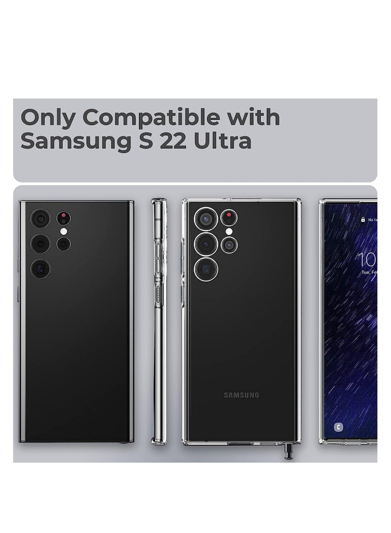 DUSALA Case for Samsung Galaxy S22 Ultra Case Cover Clear With Camera Protection, Anti-Yellowing Back Cover For Samsung Galaxy S22 Ultra 5G (6.8) Transparent - Image 3