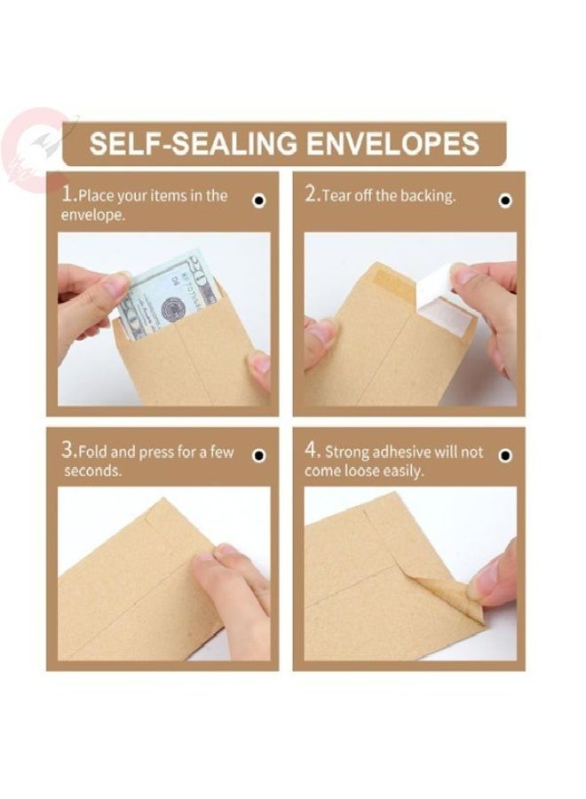 Flamingo Manila Brown Peel & Seal Envelope 9"(L) x 4"(W), Pack of 50 pcs, 80gsm - Image 3