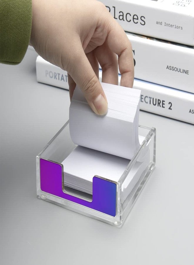 مي يي تيان حامل ملاحظات لاصقة من مي يي تيان، بألوان قوس قزح، موزع ملاحظات لاصقة، مكعبات أكريليك شفافة لحفظ الملاحظات، مقاس 3.5 × 3.3 بوصة، ملحقات مكتبية بألوان قوس قزح - Image 5