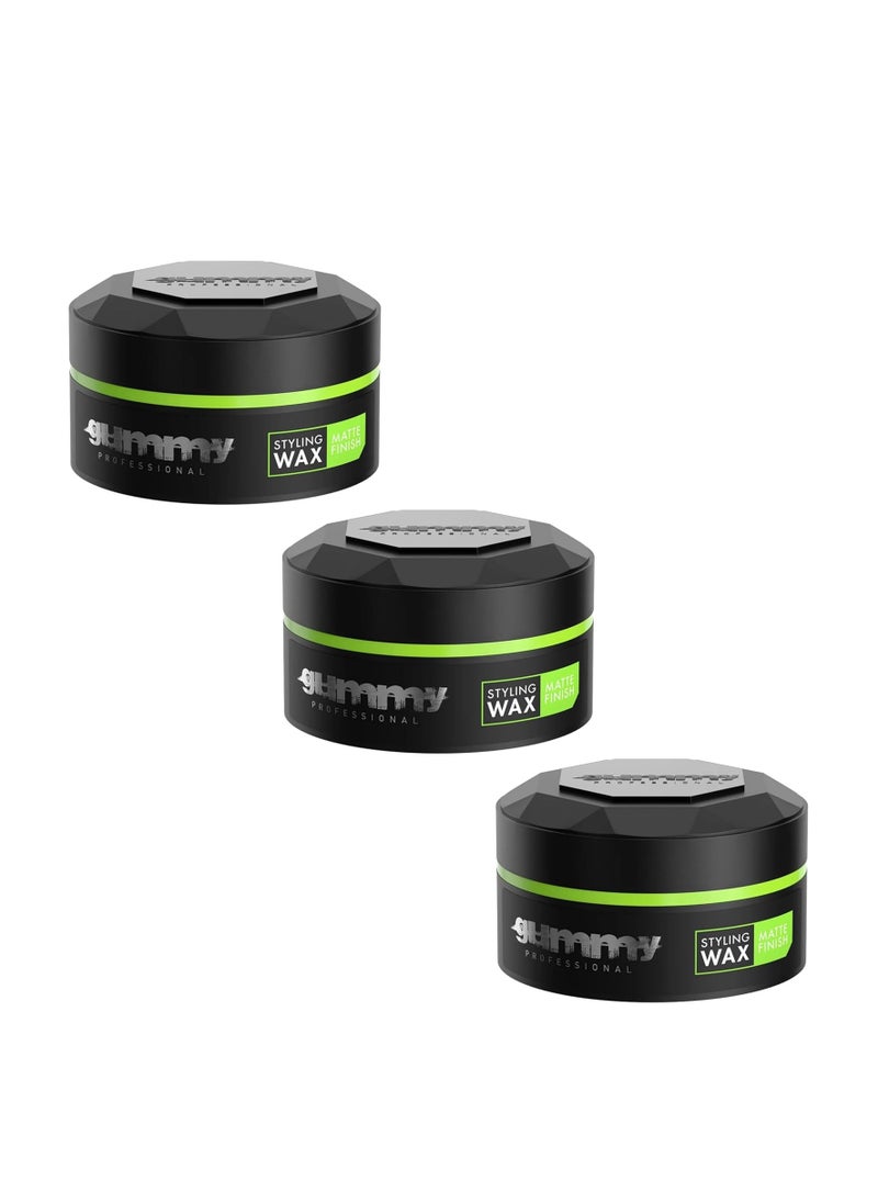Gummy - Gummy FONEX STYLING SOFT HAIR WAX MATTE LOOK FINISH 150ML x 3 TUBS - Image 1