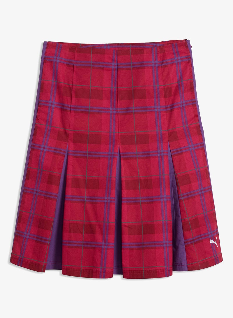 PUMA T7 Pleated Tartan Woven Midi Skirt - Image 4