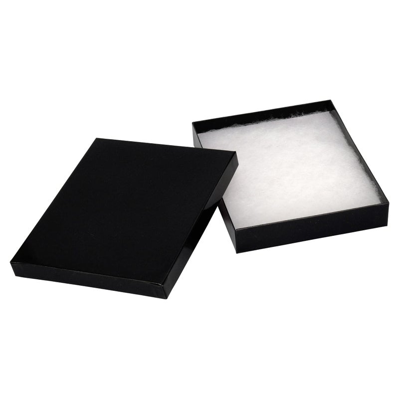 Cardboard Jewelry Boxes 10 Pack  6x5x1 Bulk Cotton Filled Small Gift Boxes with Lids for Jewelry Packaging  Jewelry Gift Boxes for Shipping Small Business Accessories Black