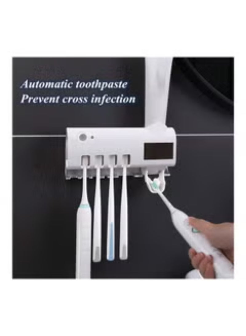 ORLENIC UV Toothbrush Sterilizer with Holder & Toothpaste Dispenser – Rechargeable UV Toothbrush Sanitizer, Wall Mounted Bathroom Organizer, Germ-Free Toothbrush Holder Stand with Timer, White - Image 5