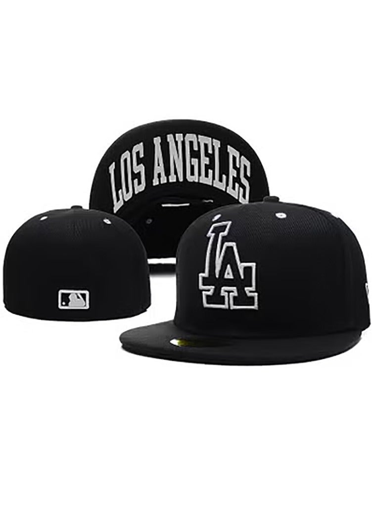 NEW ERA Los Angeles Dodgers Black Flat - Brim Cap, Embroidered Logo - 61.5cm