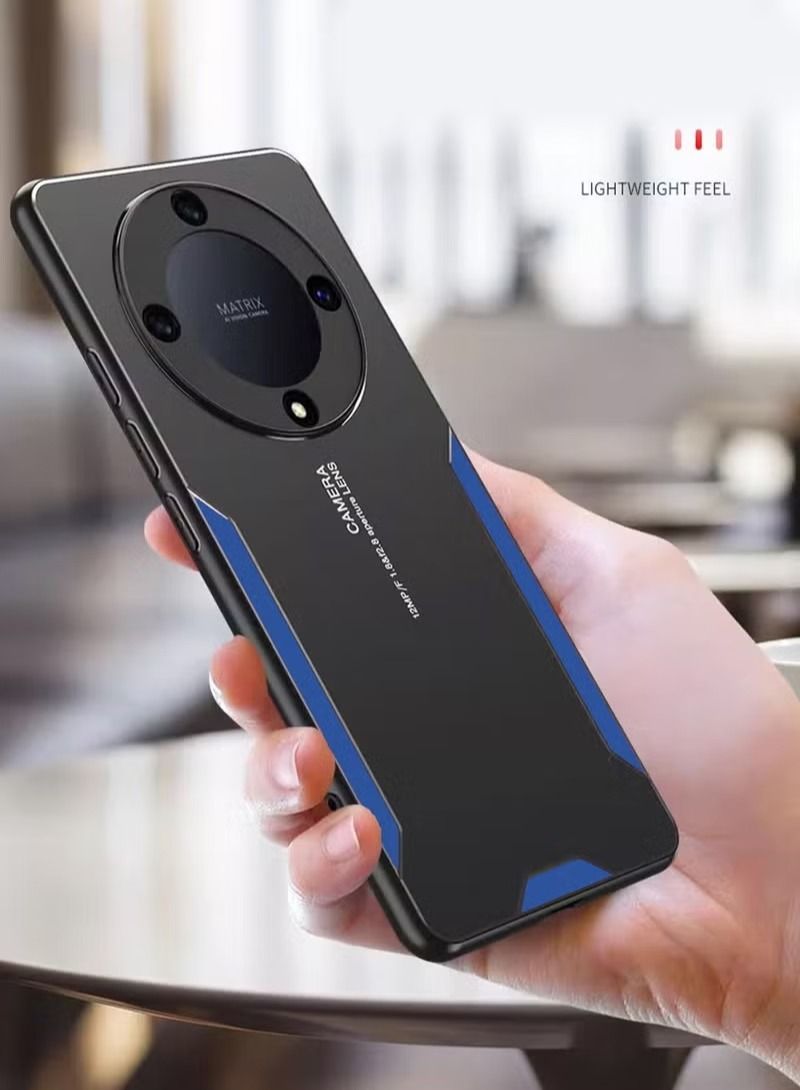 Honor X9a 5G Glass Back Case Cover Shockproof Cover Comfortable Touch Anti-scratch Anti-Fingerprints Aluminum Alloy Full Camera Protection designed for Honor X9a 5G Accessories - Image 3