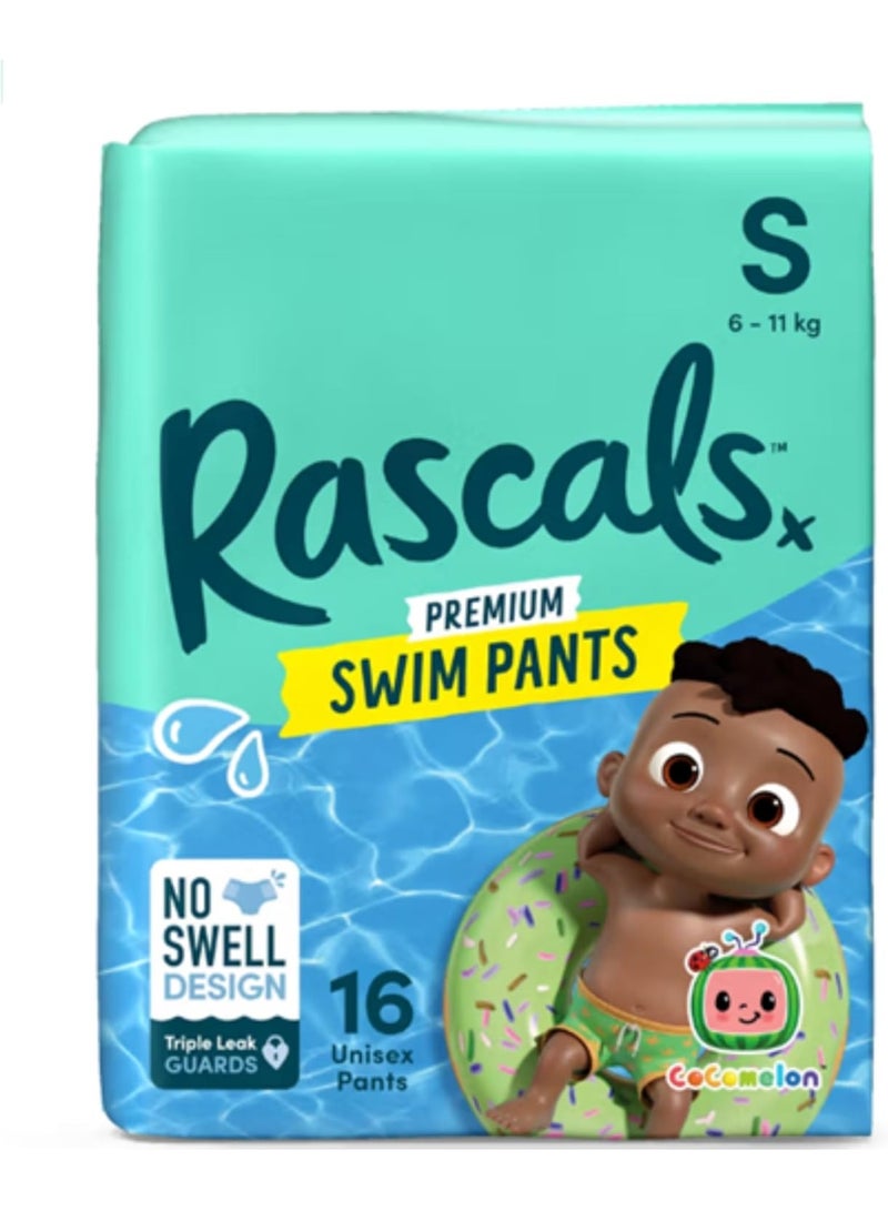 Rascals Premium Baby Swimming Diaper Pants - Advanced Leak Protection Swimming Diaper Pants For Little Swimmers - Extra Stretchy Waistband Swim Pants Size 3 (6-11 Kg) - Pack of 16 - Image 1