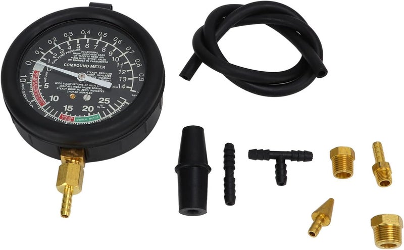Keaa Fuel Pump Vacuum Tester Gauge Carburetor Pressure Automotive Fuel Pressure TestersCar Vacuum and Fuel Pump Tester Gauge Kit Fuel Pump and Vacuu - Image 1