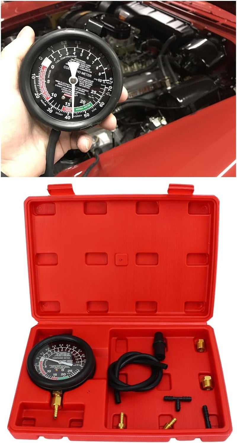 Keaa Fuel Pump Vacuum Tester Gauge Carburetor Pressure Automotive Fuel Pressure TestersCar Vacuum and Fuel Pump Tester Gauge Kit Fuel Pump and Vacuu - Image 2