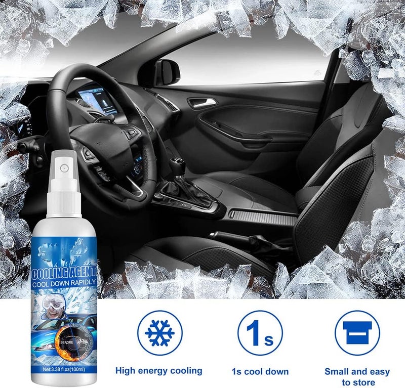 woobles 100ml Car Cooling Spray,Vehicle Dry Ice Rapid Cooling Artifact Car Cooling Agent, Rapid Cooling Agent for Car, Room Cooling, Cooling Mist Spray, Freeze Spray, Reduces Temperature - Image 2