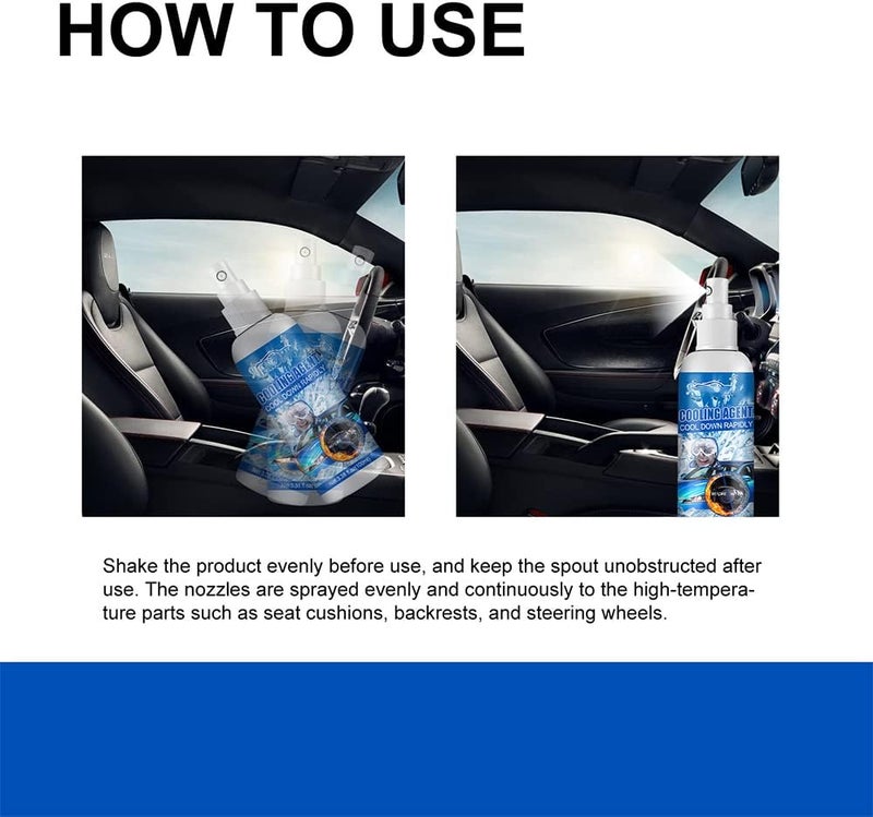 woobles 100ml Car Cooling Spray,Vehicle Dry Ice Rapid Cooling Artifact Car Cooling Agent, Rapid Cooling Agent for Car, Room Cooling, Cooling Mist Spray, Freeze Spray, Reduces Temperature - Image 4