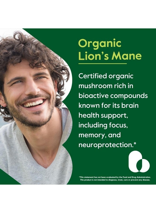 BESTVITE BESTVITE Organic Lion's Mane 500mg (120 Veggie Capsules) - No Stearates - Vegan - Non GMO - Gluten Free - Certified Organic Lion's Mane - Image 3