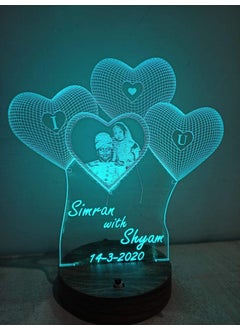 apnaphoto Apna Photo 2022 cm Wooden Base Personalised Customised 3D Illusion Lamp with NameTagline and Photo Multi Color with Remote Control Gift for All Occasion  - Image 2