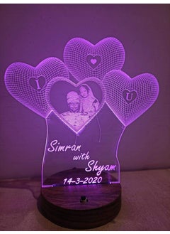 apnaphoto Apna Photo 2022 cm Wooden Base Personalised Customised 3D Illusion Lamp with NameTagline and Photo Multi Color with Remote Control Gift for All Occasion  - Image 1