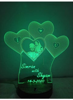 apnaphoto Apna Photo 2022 cm Wooden Base Personalised Customised 3D Illusion Lamp with NameTagline and Photo Multi Color with Remote Control Gift for All Occasion  - Image 4
