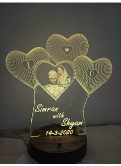 apnaphoto Apna Photo 2022 cm Wooden Base Personalised Customised 3D Illusion Lamp with NameTagline and Photo Multi Color with Remote Control Gift for All Occasion  - Image 3