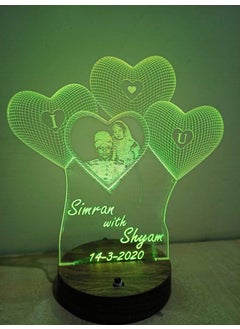 apnaphoto Apna Photo 2022 cm Wooden Base Personalised Customised 3D Illusion Lamp with NameTagline and Photo Multi Color with Remote Control Gift for All Occasion  - Image 5