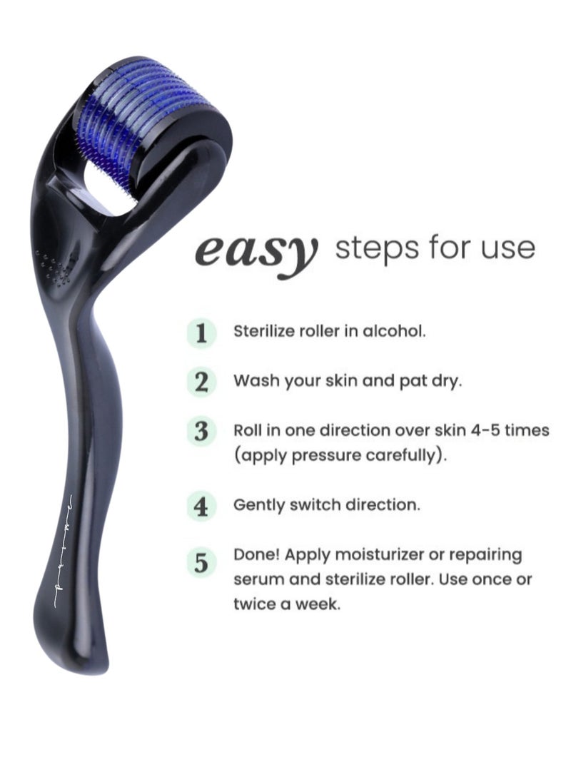 Prime by javaudan Eye Cream Massage Stick Face Mask Spoon Eye Cream Applicator Massager Zinc Alloy Anti Wrinkle Eyes With Derma Roller 0.75 mm Hair Growth Titanium 540 Needle Skin Roller  - Image 4