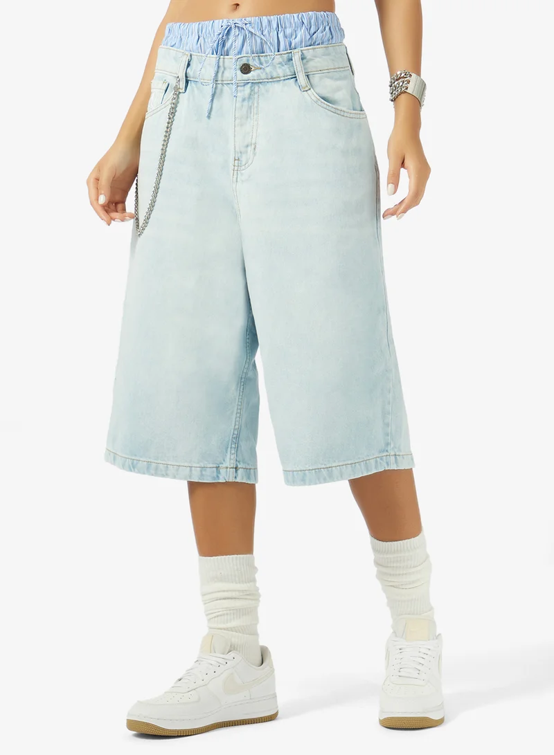 كارل كاني جينز فضفاض قصير