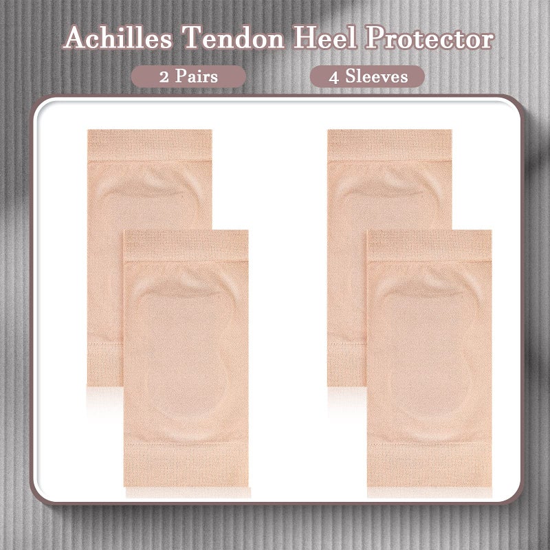 Haysandy 2 Pairs Achilles Protection Sleeve Achilles Tendon Heel Protector Achilles Heel Sleeve for Bursitis Tendonitis Tenderness Cushion and Protection of Haglunds Bump (Simple Style)  - Image 3