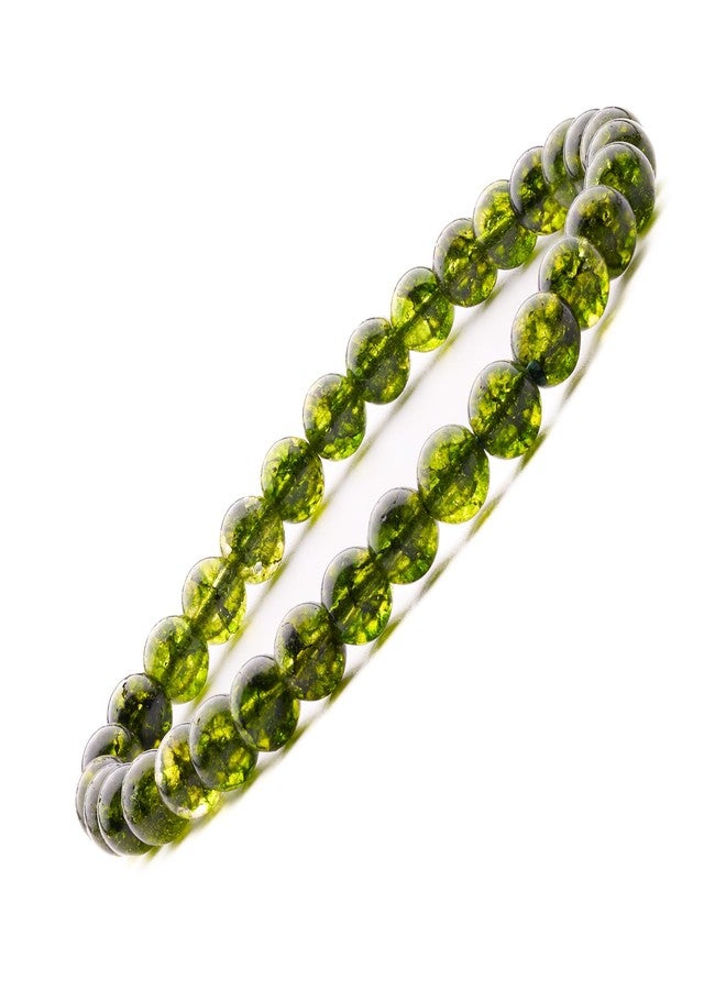 Plus Value Peridot Stone Bracelet for Vastu Feng Shui Chakra Aura Personal Reiki Healing Crystals (Beads Size 6mm, Jute Bag) - Image 1
