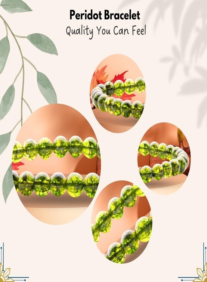Plus Value Peridot Stone Bracelet for Vastu Feng Shui Chakra Aura Personal Reiki Healing Crystals (Beads Size 6mm, Jute Bag) - Image 3