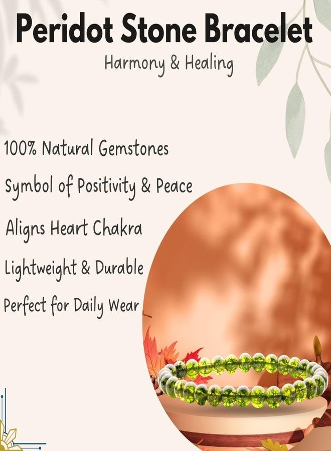 Plus Value Peridot Stone Bracelet for Vastu Feng Shui Chakra Aura Personal Reiki Healing Crystals (Beads Size 6mm, Jute Bag) - Image 5