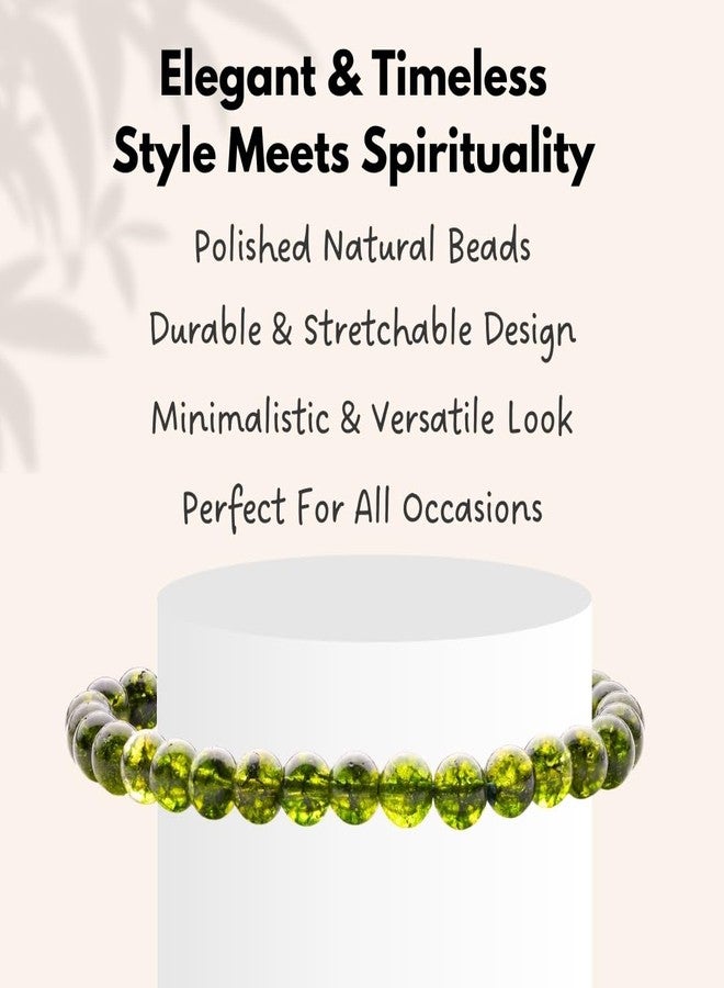 Plus Value Peridot Stone Bracelet for Vastu Feng Shui Chakra Aura Personal Reiki Healing Crystals (Beads Size 6mm, Jute Bag) - Image 4