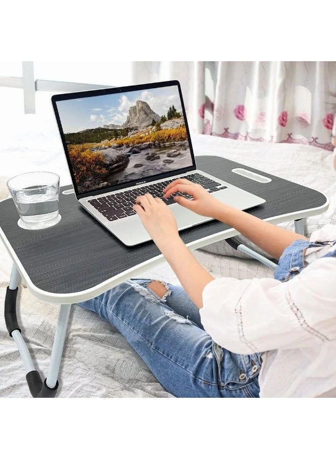 Portable Folding Laptop Table With iPad And Cup Holder  Multi-functions Study Table, Bed Laptop Table 28x60x40cm - Image 2