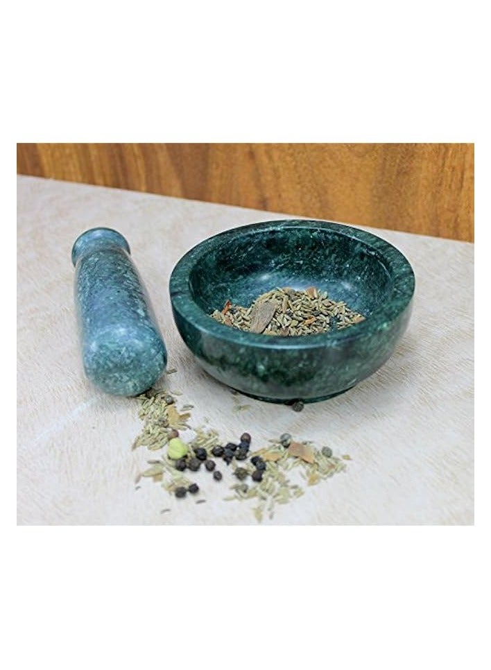 erorex Diameter Natural Stone Mortar And Pestle Set As Spice Grinder, Medicine Masher - Okhli And Musal  - Image 2