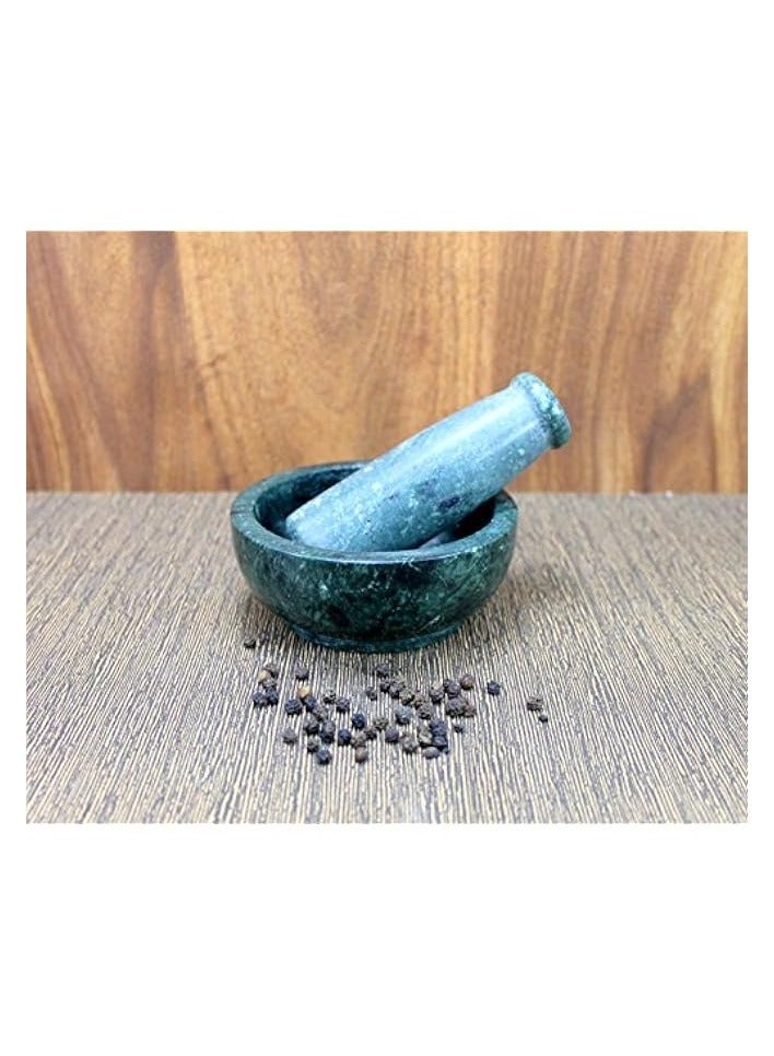erorex Diameter Natural Stone Mortar And Pestle Set As Spice Grinder, Medicine Masher - Okhli And Musal  - Image 4
