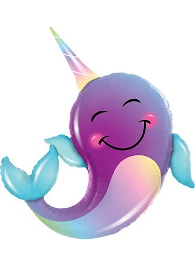Qualatex 40 Party Narwhal Foil Balloon Multicolor - Image 2