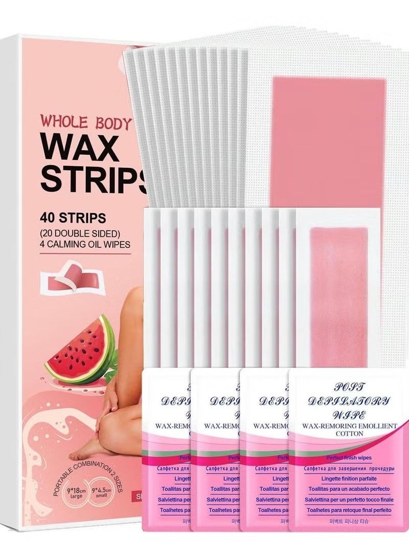 SUMAX Wax Strips - Hair Removal Wax Paper - 40Pcs Hair Removal Paper Strips, Suitable for Face, Body, Legs, Underarms, Etc - Image 1