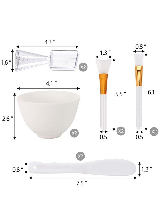 Tecbeauty Face Mask Mixing Bowl Set 10 Pcs Diy Facemask Mixing Tool Kit With Silicone Facial Mask Bowl Brushes Stick Spatula Measuring Cup (White) - Image 2