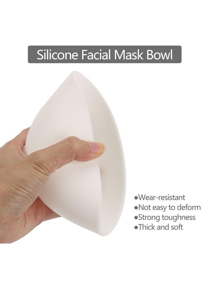 Tecbeauty Face Mask Mixing Bowl Set 10 Pcs Diy Facemask Mixing Tool Kit With Silicone Facial Mask Bowl Brushes Stick Spatula Measuring Cup (White) - Image 3
