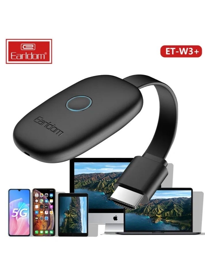Earldom W3+ Wireless Display Dongle HDMI Digital AV Adapter – 1080P HD WiFi Screen Mirroring Receiver for TV, Projector & Monitor – Plug and Play Streaming Adapter for Phone, Laptop & Tablet – Black - Image 2