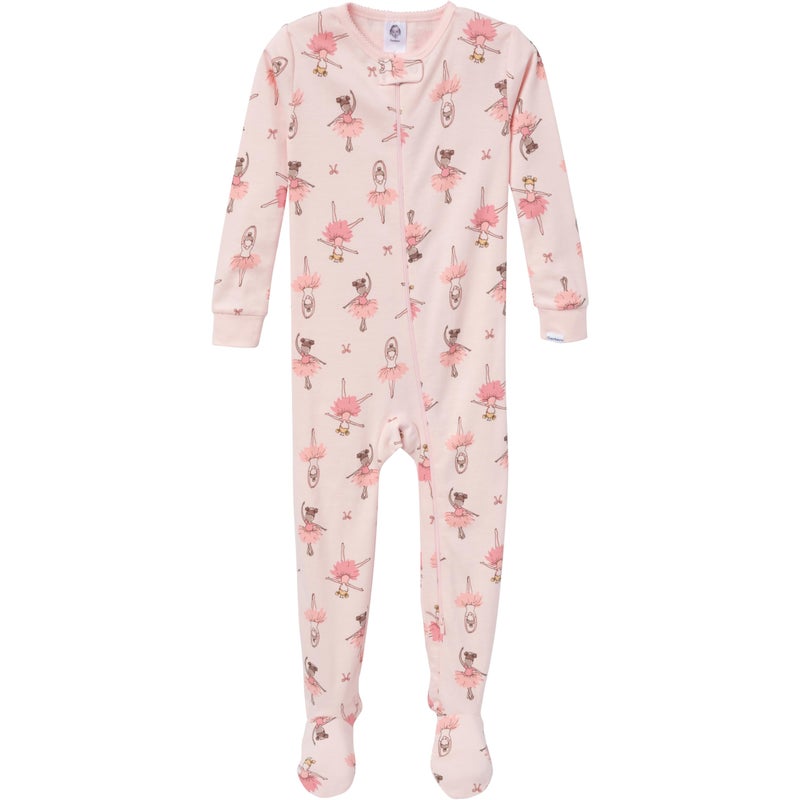 Gerber Baby-Girls 2-Pack Footed Pajamas, Ballerinas, 12 Months - Image 2