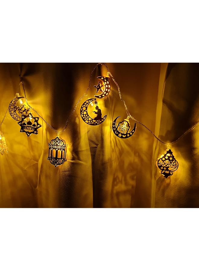 إيروريكس خيوط إضاءة رمضان بطول 3 أمتار تحتوي على 20 مصباح بتصميم شرقي معدني فاخر من متجر الأجهزة الذكية بالسعودية - Image 3