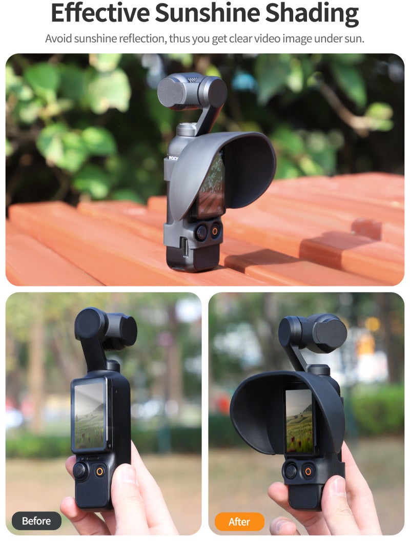 SUNNY LIFE Lens Hood Anti-glare Sunhood Lens Cover Gimbal Protective Cap Accessories for Osmo Pocket 3  - Image 3