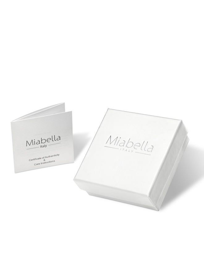 MiaBella أقراط هووب على شكل حافة سكين مطلية بالذهب عيار 18 قيراط وفضة استرلينية 925 بقطر 2.5 مم للنساء مصنوعة في إيطاليا، 15 مم، فضة استرلينية، بدون أحجار كريمة - Image 4