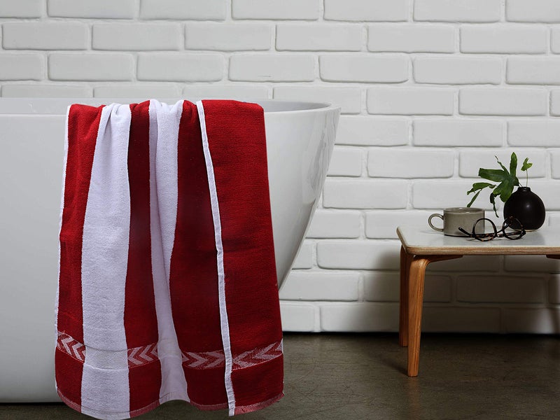 Kuber Industries Cotton 2 Pieces Bath Towel 27" x54? (Red & Blue)-CTKTC29749 - Image 3